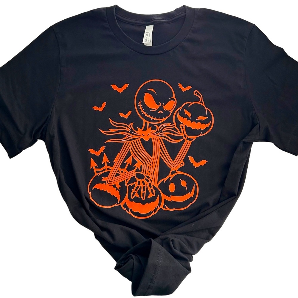 Halloween Black Crew Neck Tshirt Unisex Size Large